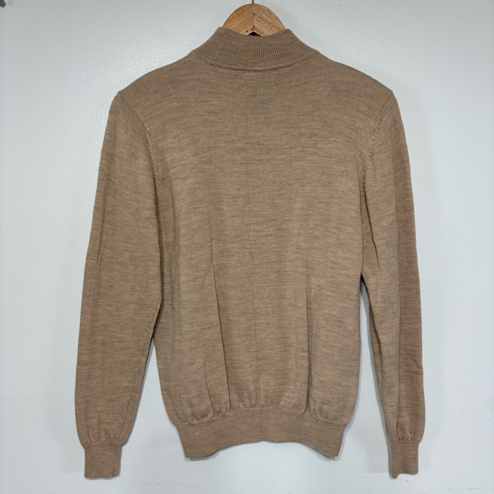 Charter Club Beige Closet Basic 100% Wool Mock Neck Sweater Size M - Picture 3 of 3